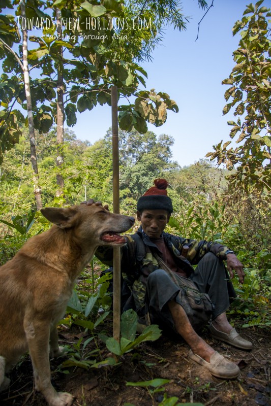 Our crafty companion with his brave dog Phed. He could make anything out of bamboo